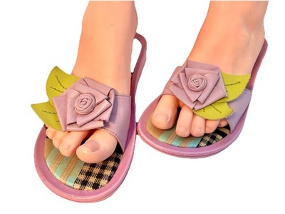 MTNY Me Too New York Flats Sandals Pink Rose Leather Plaid Slides Shoes MATI 7 M