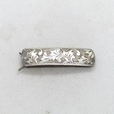 Vintage Sterling Silver 950 Filigree Rectangle Hair Clip Beret K7443