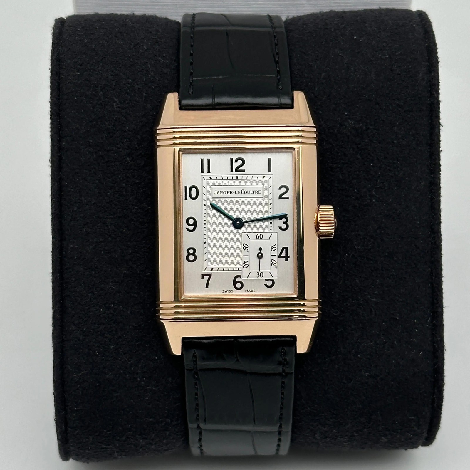 Jaeger LeCoultre Reverso 240.214 18K Rose Gold Silver Dial Hand Wind Watch