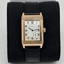 Jaeger LeCoultre Reverso 240.214 18K Rose Gold Silver Dial Hand Wind Watch 