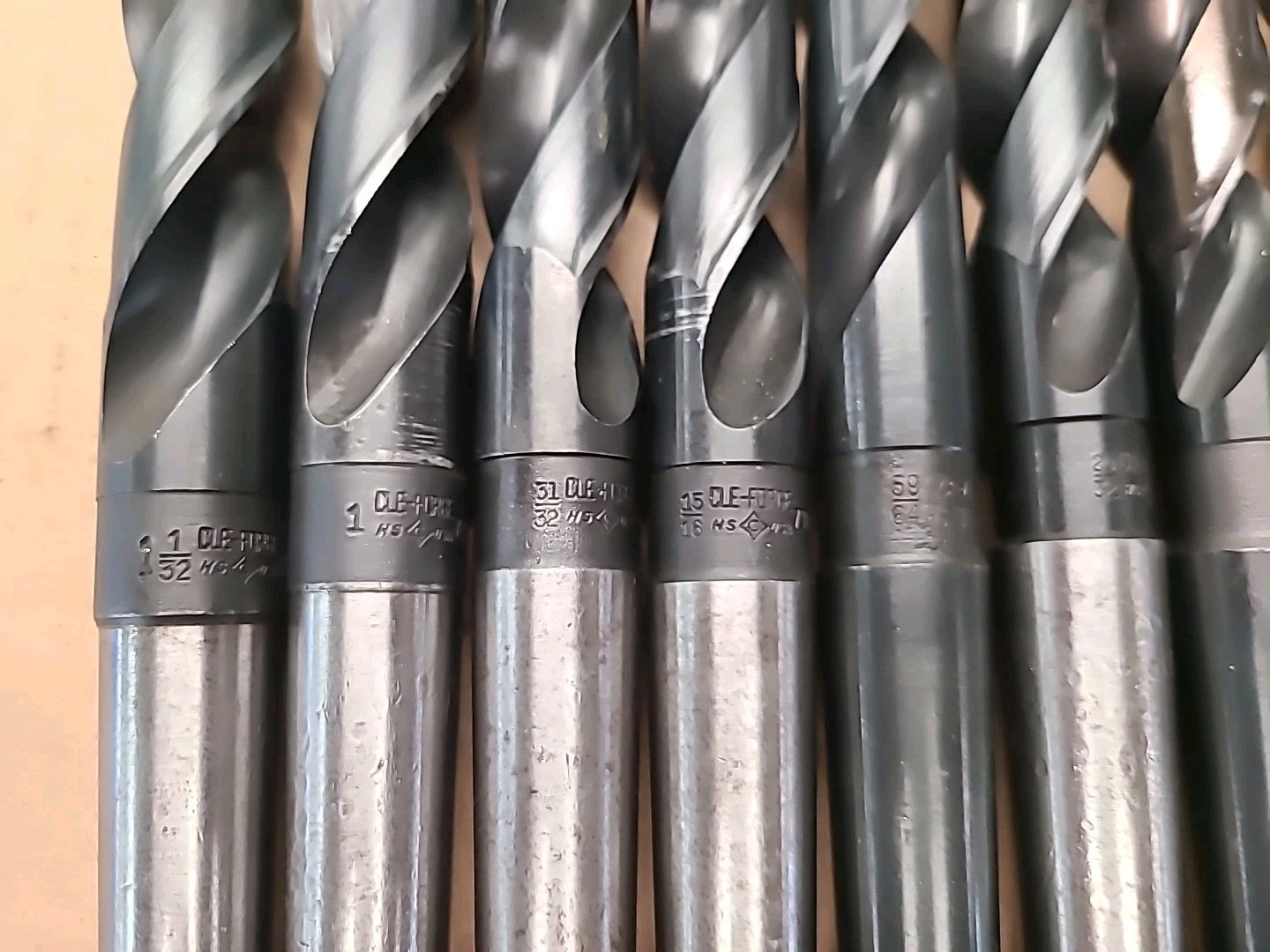 Taper Shank Drills Variety Lot Of 13 Large Sizes