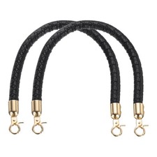 2Pcs Braided Purse Straps 15.7 Inch PU Braided Purse Replacement Handle Black