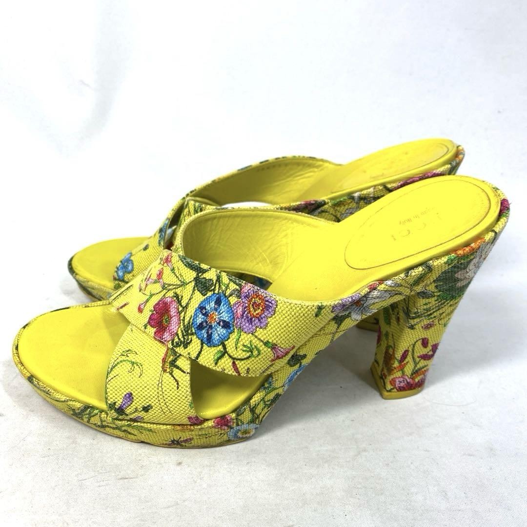 Gucci Pumps Slide Sandals Multicolor Canvas Size 37.5 US About7.5 For Women thumbnail 7