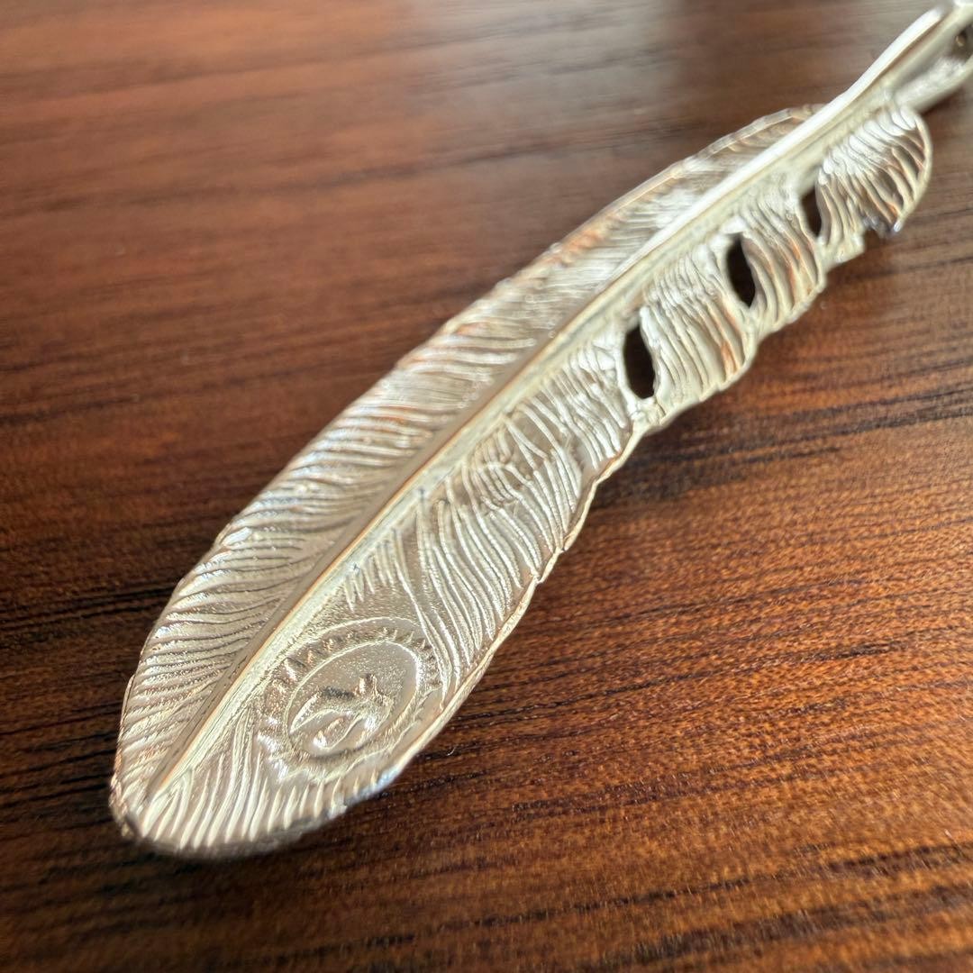 Solid Silver 925 Eagle Feather Pendant Plated in … - image 9