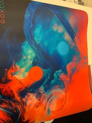Vaxee Mouse Pad Large Blue Orange Marble Pattern Used