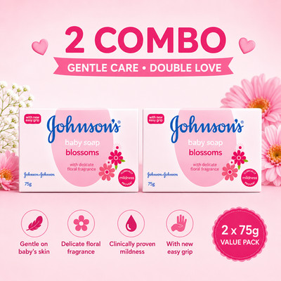 Johnson's Blossoms Baby Soap 75 gm Pack of 2