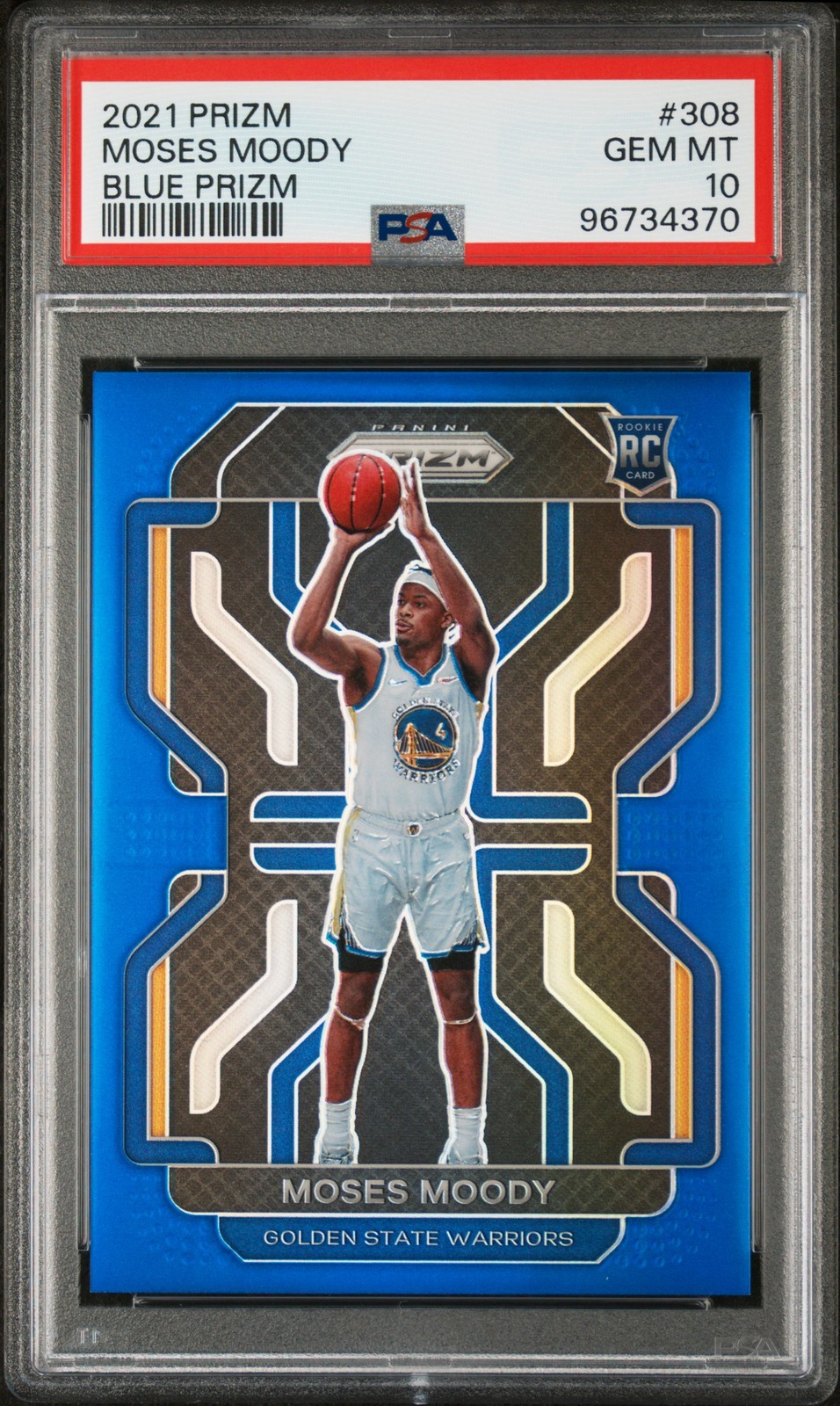 2021 PANINI PRIZM BLUE PRIZM #308 MOSES MOODY 184/199 PSA 10