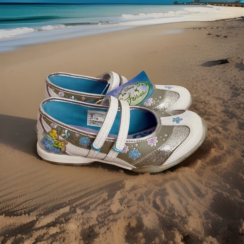 Disney Tinker Bell Hada Disfraz Zapatos Princesa Niñas Peter Pan Talla 3 Mary Janes Foto 2 de 4
