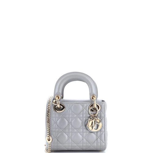 Christian Dior Lady Dior Chain Bag Cannage Quilt Lambskin Mini