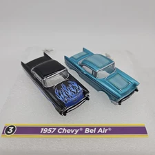 Pair of Auto World 1957 Chevy Bel Air 1:64 Slot Car BODY ONLY + Guide Pin