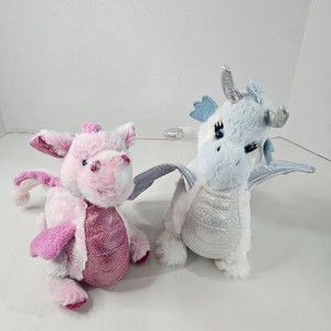 Ganz Webkinz Whimsy & Ice Dragon Plush 2 Stuffed Fantasy Animal Toy NO CODE