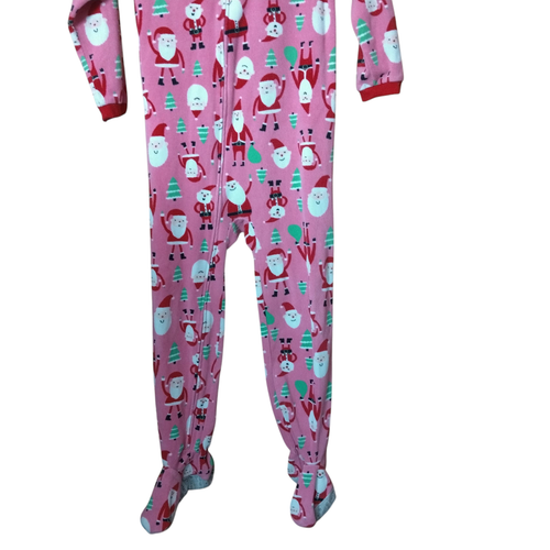 Carter's Girl's Size 7 Christmas Santa Footed Pajamas Fleece One Piece Holiday - Picture 3 of 4