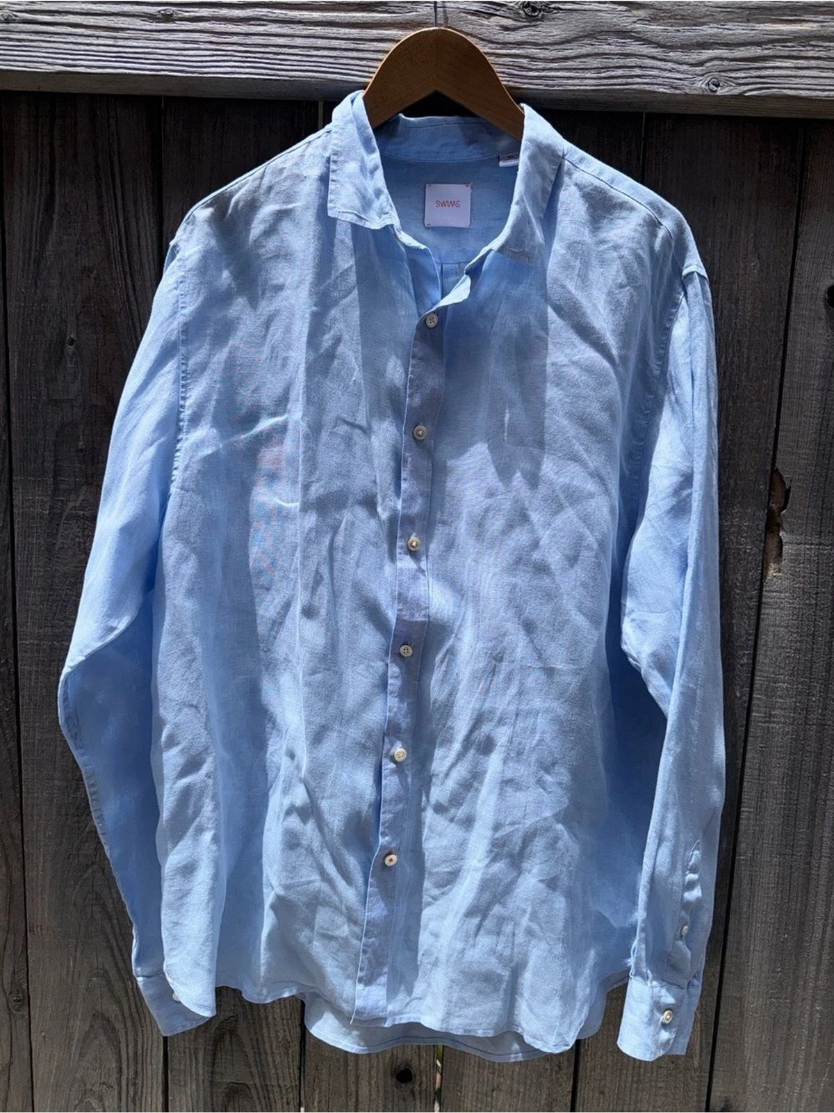 SWIMS 100% Linen Button Down Shirt Size XL