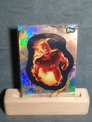 2025 Topps Marvel Comic Book Heroes Human Torch #72 2000s Refractor Card NM