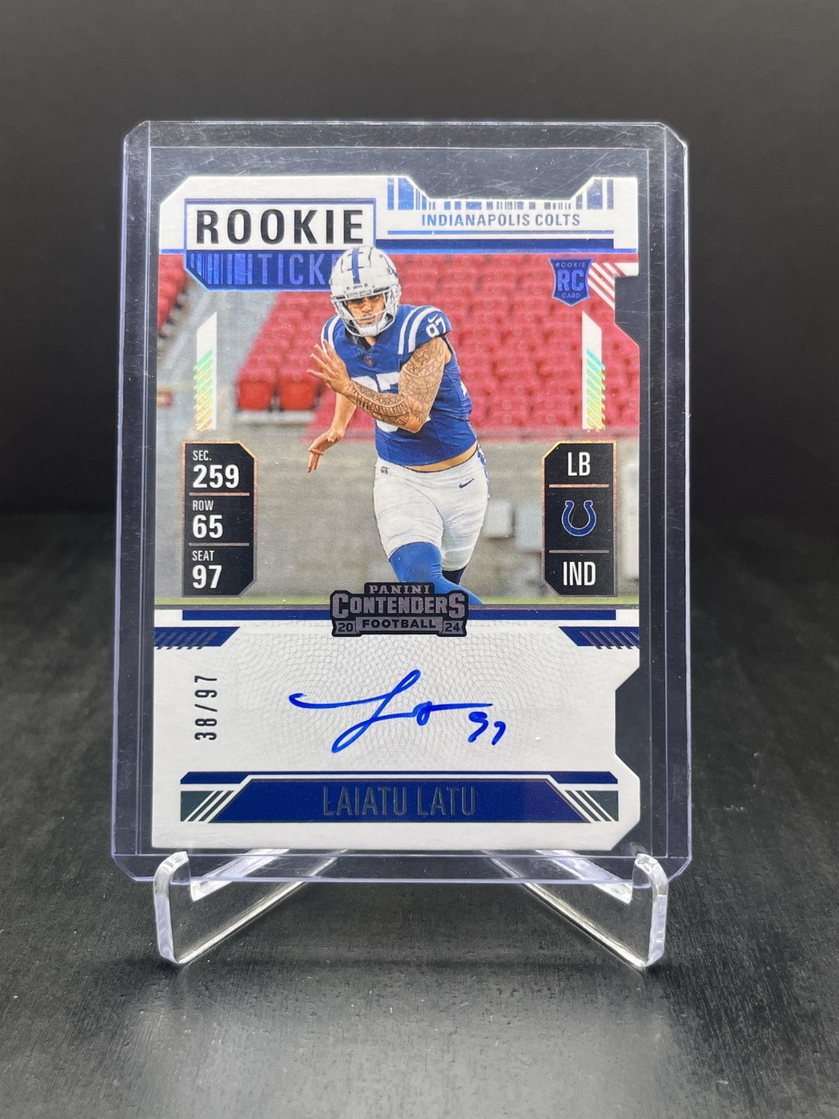 2024 Panini Contenders Laiatu Latu RC Ticket RPS Autograph Auto Stub 38/97 #129