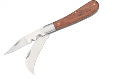 Rite Edge 4" Closed Hawkbill Wood Handle Electricians Folding Knife 210595