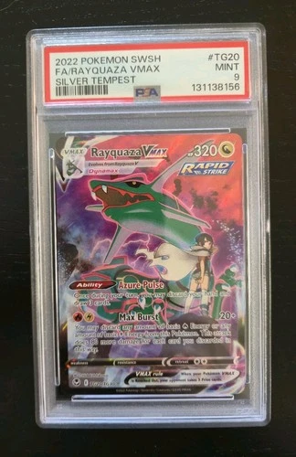 2022 Pokemon Sword & Shield Silver Tempest TG20 Fa/Rayquaza Vmax PSA 9