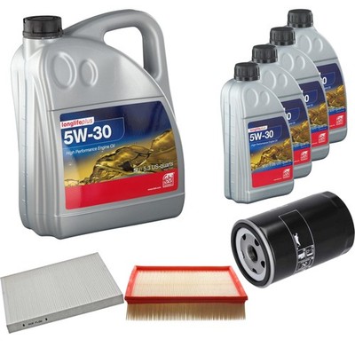 FEBI Inspektionspaket 9L Longlife Plus 5W-30 für Audi A4 Avant 8D5 B5 RS4