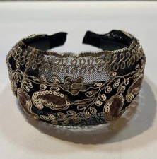 Ladies Brown And Black Lace Headband - good quality-