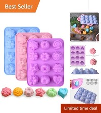 BPA Free Flower Mold Set - 3 Pack Silicone Molds for Unique Dessert Creations