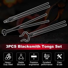 Blacksmith Tongs Set , V-Bit Blade Tongs, Fla...