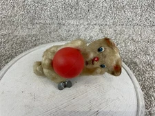 Vintage Playful Cat Playing with Red Ball Wind Up Toy Tested/Works Japan