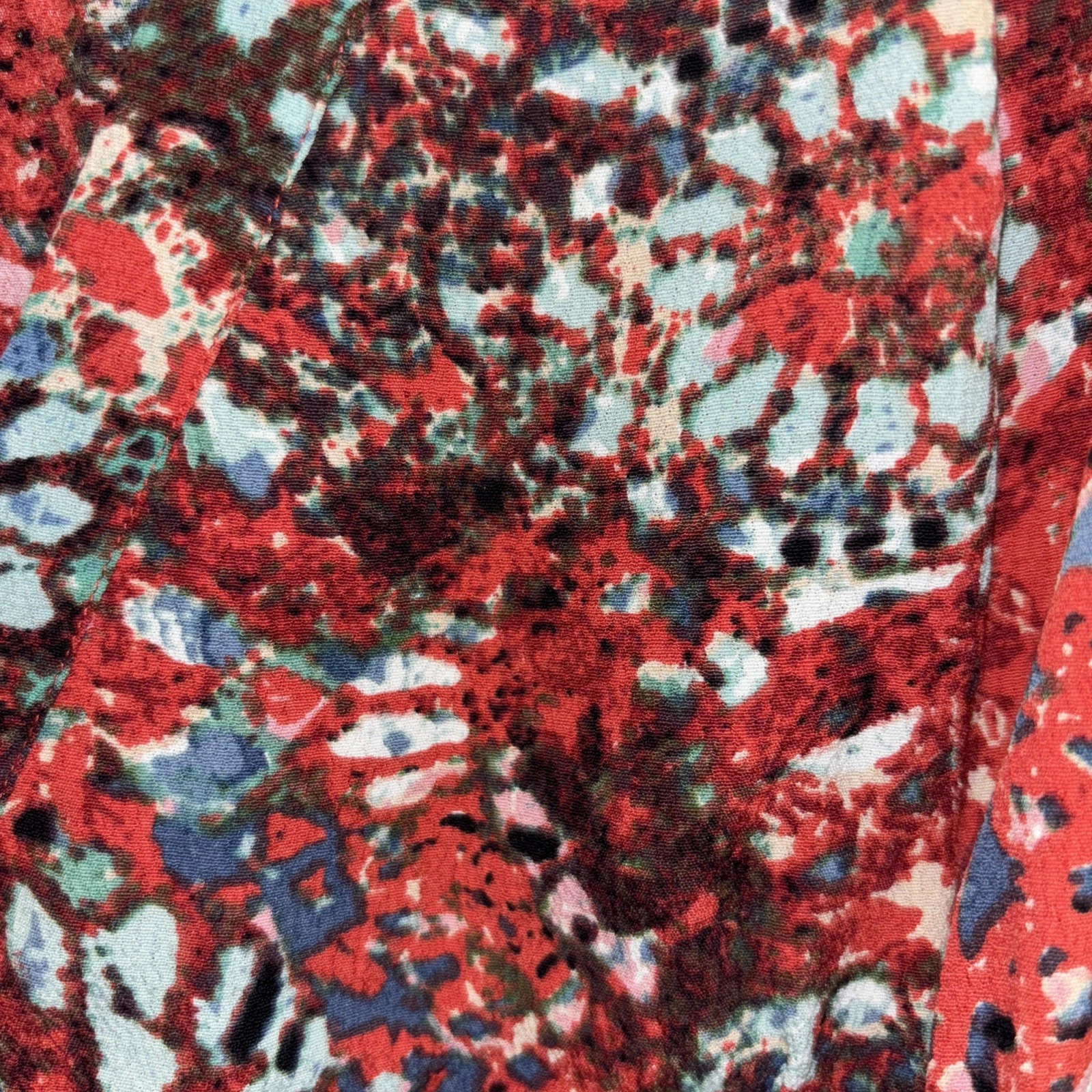 VETEMENTS Abito CABI 862 St. Barts mosaico finto avvolgente scollo a V manica corta cappuccio taglia M corallo