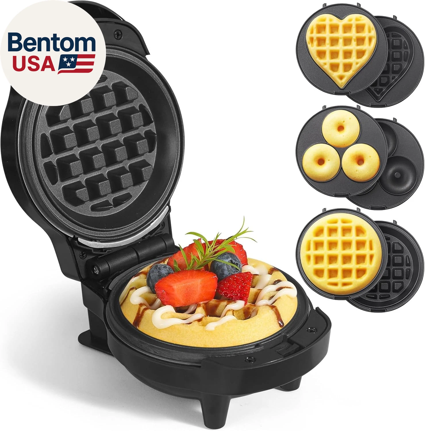 Mini Waffles Maker with 6 Removable Plates, 3 in 1 Small Waffle Maker Mini- Waff
Opens in a new wind