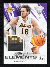 2013-14 Panini Titanium Elements Materials Prime 1/5 Pau Gasol #74 HOF 3u4