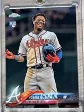 2018 Topps Chrome Update Ronald Acuna Jr. #HMT25 RC Rookie Card Atlanta Braves. rookie card picture