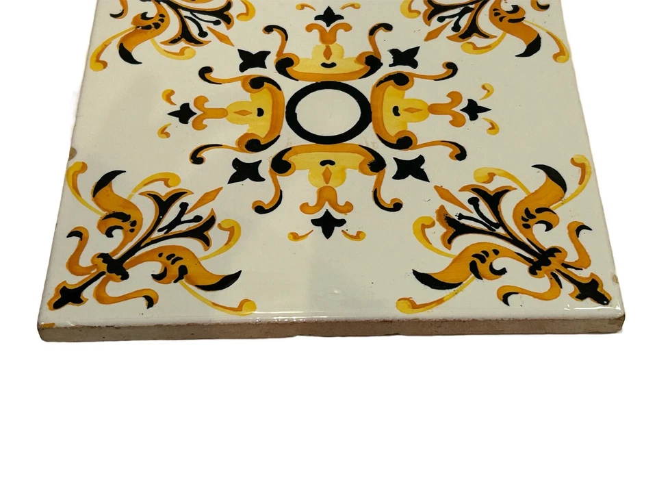 Azulejo de terracota esmaltado español vintage Maurice Duchin 8" X 8" mediados de siglo Foto 3 de 4