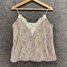 Versona Cami Top Women S Small White Geometric V-Neck Sleeveless Sleepwear