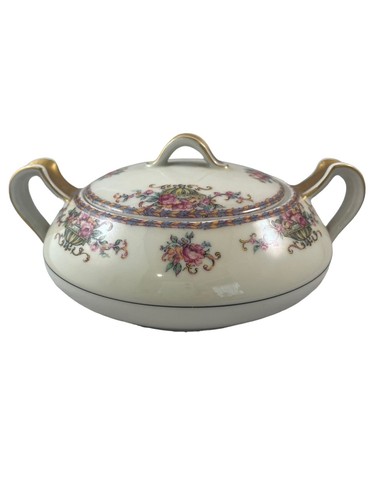 VTG Haviland Limoges china Commodore Pattern Creamer & Sugar Bowl with Lid - Picture 8 of 19