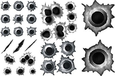 Einschuss-Löcher Sticker Set I kfz_195