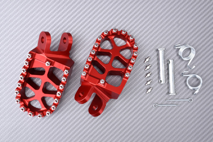 Repose-pieds Honda SL 230 grip cross en acier renforcé rouge anti-boue