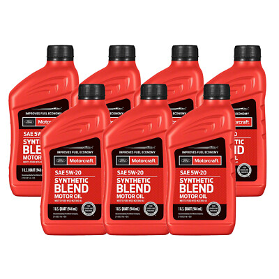 Motorcraft OEM Premium Synthetic Blend Motor Oil SAE 5W-20 - 7 Quart