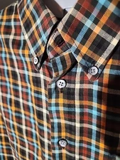 Kinloch Anderson Plaid Shirt Scottish Wool Blend Preppy, Classic- Size MEDIUM