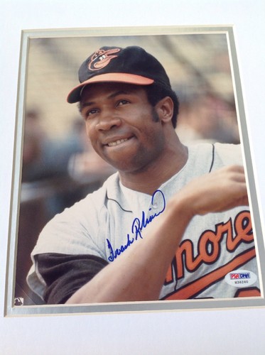 Frank Robinson Balt Orioles Double Matted Autographed 8 x 10 Photo. PSA Auth - Picture 2 of 5