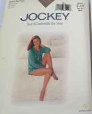 NEW JOCKEY Comfort Day Sheer Reinforced Toe Control Top Pantyhose #1951