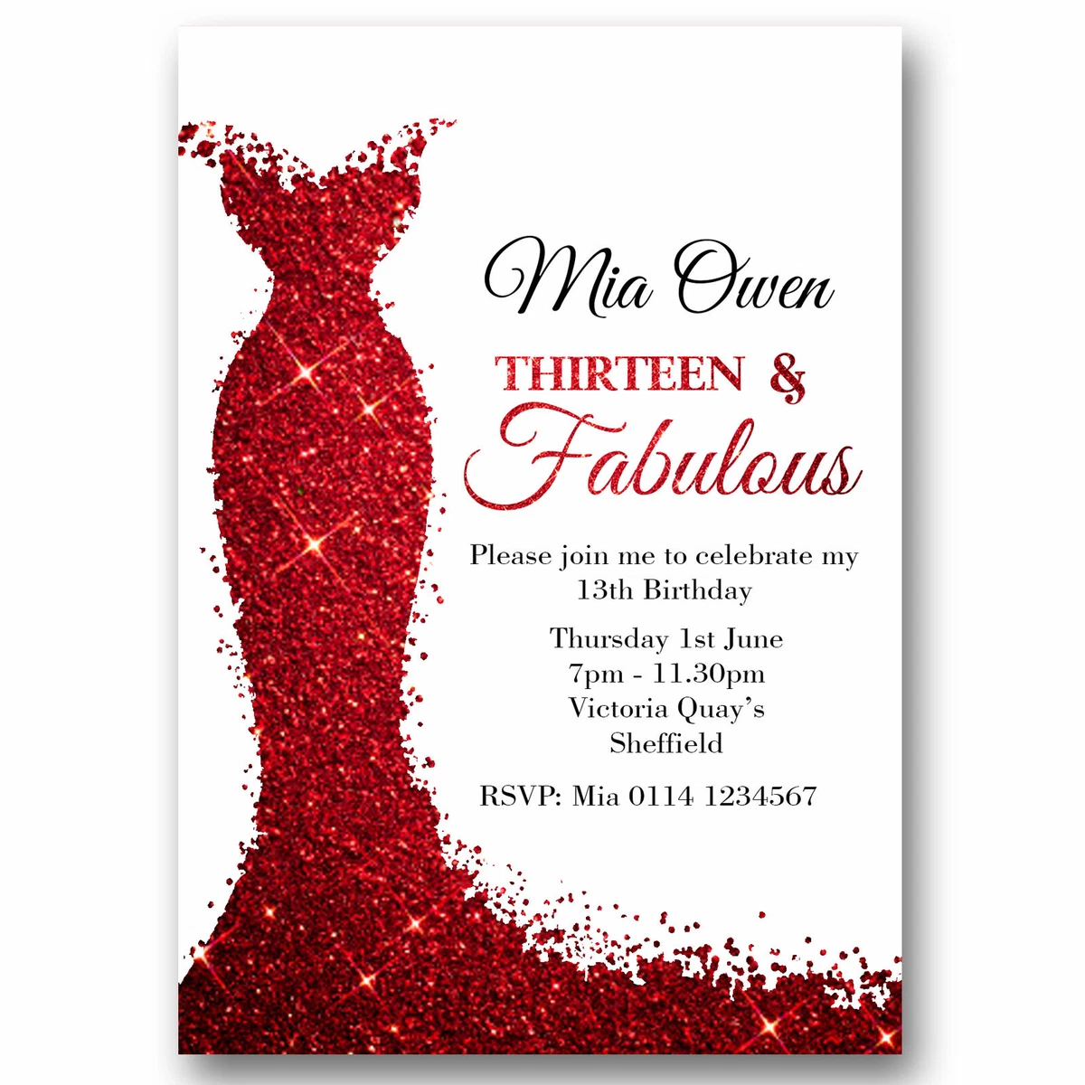 21st Birthday Invitations Red And Black