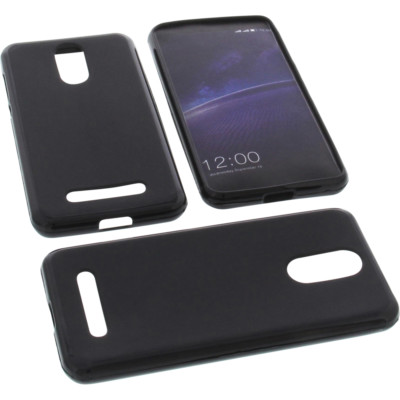 Tasche für Leagoo M5 Edge Handytasche Schutz Hülle TPU Gummi Case Schwarz