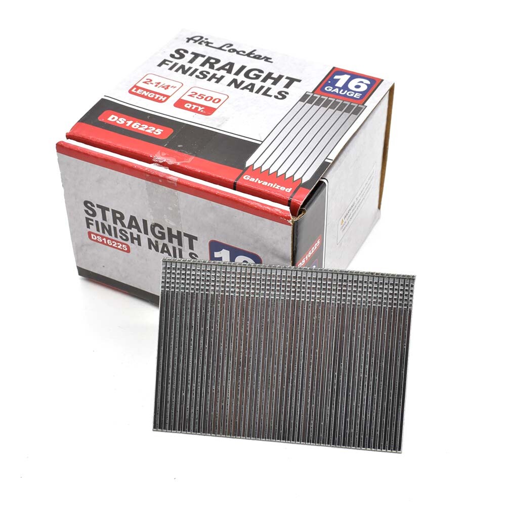 Air Locker DS16225 16 Gauge Straight Finish Nails - 2-1/4 Inch (2500 / Pack)