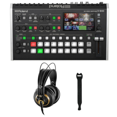 Roland V-8HD Video Switcher w/ AKG K-240  Pro Headphones & 10-Pack Straps