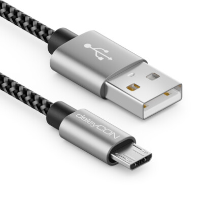 1,5m Micro USB Kabel Nylon Ladekabel Datenkabel USB Handy Smartphone Tablet