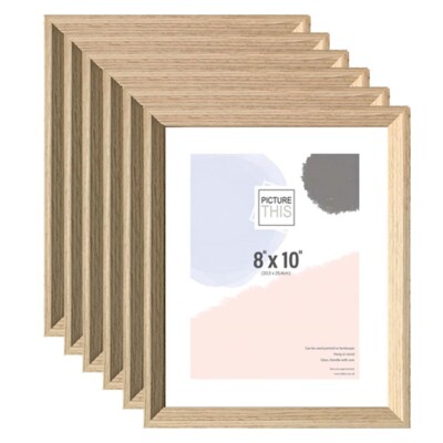10x8 Holz Bordüre Glas Foto Bilderrahmen mit Ständer Wandbehang (6er Pack)
