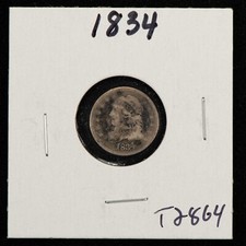 1834 H10c Capped Bust Silver Half Dime - Value Coin - SKU-T2864