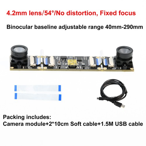 720P USB Camera Module Dual Lens Synchronous, 2560x720 30fps,Baseline Adjustable - Picture 16 of 17