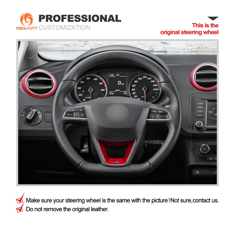 DIY Leather Alcantara Steering Wheel Cover for Seat Leon ST Cupra Ateca