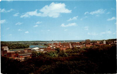 Skyline, Moline, Illinois, John Deere, Arsenal Bridge, Suspension Postcard