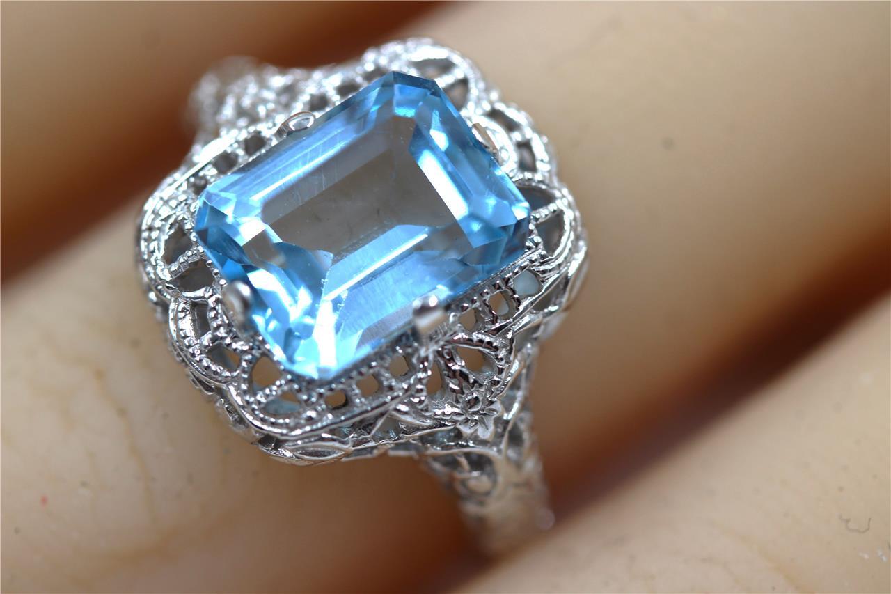 STUNNING AUTHENTIC 10K SOLID WHITE GOLD FILIGREE … - image 1